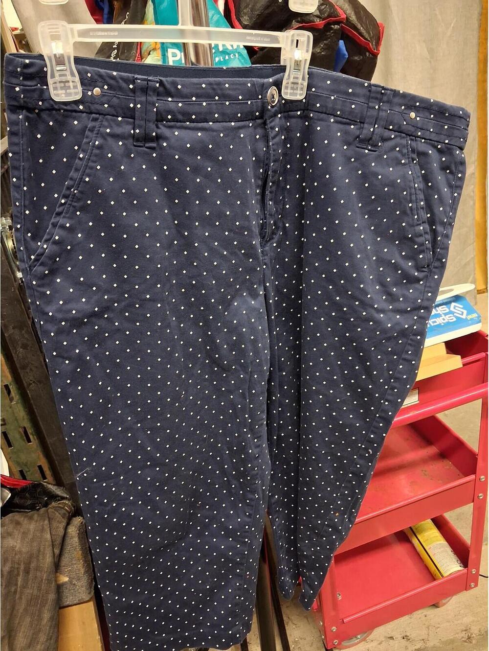 Khakis & Co Navy Blue Polka Dot Pants Size 16